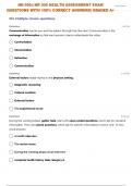 NR-305:| NR 305 HEALTH ASSESSMENT EXAM 1 QUESTIONS WITH 100% CORRECT ANSWERS| GRADED A+