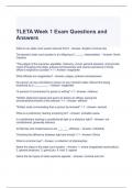 TLETA Week 1 Exam Questions and Answers 