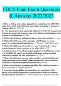 NHA CBCS Final Exams Questions and Answers 2022/2023 100% Verified Answers by Expert