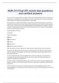  NUR 213 Final ATI review test questions and verified answers