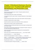 Chapter 9 Workbook [Hartmann Nursing Assistant Care The Basics(4th Edition)] Rehabilitation and Restorative Care