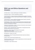 RDH Law and Ethics Questions and Answers (Graded A)