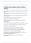 CA RDH Law & Ethics Exam Content Outline Questions and Answer