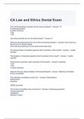 CA Law and Ethics Dental Exam with complete solutions