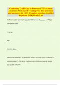 Combating Trafficking in Persons (CTIP) Annual Awareness Web-based Training Post Test Questions and answers with 100% Complete solutions | verified &updated 2024 | Graded A+