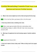 Certified Breastfeeding Counselor Exam Study Guide Questions and Answers (2024 / 2025) (Verified Answers)