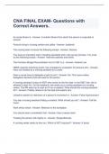 CNA FINAL EXAM- Questions with Correct Answers Latest Update