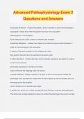 Advanced Pathophysiology Exam 2 Questions and Answers