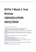 LATEST IFSTA 7 Block 1 Test Review 100%SOLUTION 2023//2024