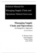 Solutions Manual For Managing Supply Chain and Operations An Integrative Approach 2nd Edition By Thomas Foster, Scott Sampson, Cynthia Wallin, Scott Webb (All Chapters, 100% Original Verified, A+ Grade) 