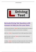 Bermuda Driving Test Questions with Answers to Help you Ace your Exam. 