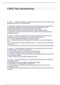 CSFA Test (Anesthesia) Questions and Answers Graded A