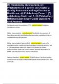 (1) Phlebotomy ch 5 General, (2) Phlebotomy ch 3 safety, (3) Chapter 2: Quality Assurance and legal Issues in Healthcare, (4) Phlebotomy Exam 1, (5) phlebotomy final: Unit 1, (6) Phlebotomy National Exam Study Guide Questions And Answers 