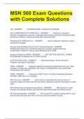 MSN 560 Exam Questions with Complete Solutions