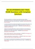 NR 503EPIDEMIOLOGY FINAL EXAM Questions with Complete Solutions