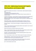 CPCU 551- Addressing Commercial Property  Risk Questions and Answers 2023