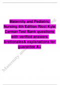 Maternity and Pediatric Nursing 4th Edition Ricci Kyle Carman Test Bank