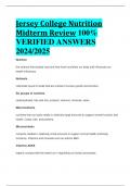 Jersey College Nutrition Midterm Review 100%  VERIFIED ANSWERS  2024/2025