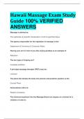 Hawaii Massage Exam Study Guide 100% VERIFIED  ANSWERS