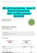 RELIAS Dysrhythmia - Basic B  Clinical Assessment 100% verified answers  2024/2025