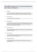 WGU MBA Program C213 Accounting Questions And Answers Graded A+