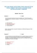 NSG 6435 WEEK 4 QUIZ 2024/LATEST UPDATE EXAM WITH CORRECT DETAILED ANSWERS WITH RATIONALES/100% VERIFIED    NSG6435: Week 4 Quiz  Question 1	1 / 1 point  A school-age client presents to the clinic to establish care. The child has autism, facial dysmorphia