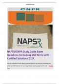 NAPSR/CNPR Study Guide Exam Questions Containing 262 Terms with Certified Solutions 2024.  