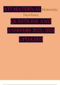 ATI MATERNAL Maternity Newborn QUESTIONS AND ANSWERS 2023 2024.