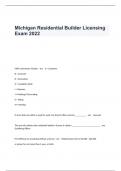 Michigan Residential Builder Licensing Exam 2024