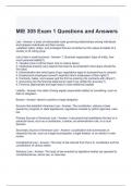 MIE 305 Exam 1 Questions and Answers - Graded  A