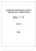 AS.030.205 AROMATIC & NON-AROMATIC COMPOUNDS QUIZ 1 - 4 Q & A 2024