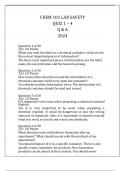 CHEM 101 LAB SAFETY QUIZ 1 - 4 Q & A 2024.