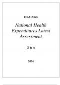 HSAD 525 NATIONAL HEALTH EXPENDITURES LATEST ASSESSMENT Q & A 2024 (DREXEL UNI