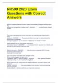 NR599 2023 Exam Questions with Correct Answers