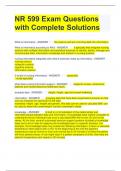 NR 599 Exam Questions with Complete Solutions