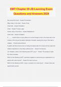 EMT Chapter 29 JB Learning Exam Questions and Answers 2024