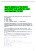 NBSTSA CERTIFICATION EXAM QUESTIONS AND ANSWERS 2023- 2024 ORIGINAL VERSION