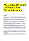 WGU C207 PA Exam Questions and Correct Answers