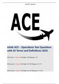 AAAE ACE – Operations Test Questions with 65 Terms and Definitions 2024. 