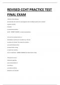 REVISED CCHT PRACTICE TEST FINAL EXAM 