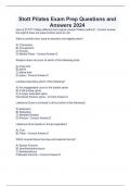 Stott Pilates Exam Prep Questions and Answers 2024