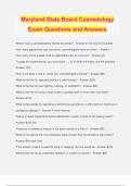 Maryland State Board Cosmetology Exam Questions and Answers