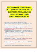 BIO 200 FINAL EXAM LATEST  2022-2024 