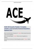 AAAE ACE Security Module 2 Complete, contains 1,912 Correctly Answered Questions Updated 2024.  