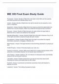 MIE 305 Final Exam Study Guide with complete solutions