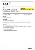 AQA 2023 QP AS RELIGIOUS STUDIES Paper 1 (7061/1)