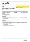 AQA 2023 QP AS RELIGIOUS STUDIES Paper 2A (7061/2A)