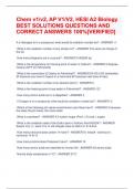 Chem v1/v2, AP V1/V2, HESI A2 Biology BEST SOLUTIONS QUESTIONS AND CORRECT ANSWERS 100%[VERIFIED]