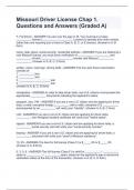 Missouri Driver License Chap 1. Questions and Answers (Graded A)