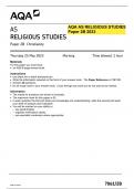 AQA 2023 QP AS RELIGIOUS STUDIES Paper 2B (7061/2B)